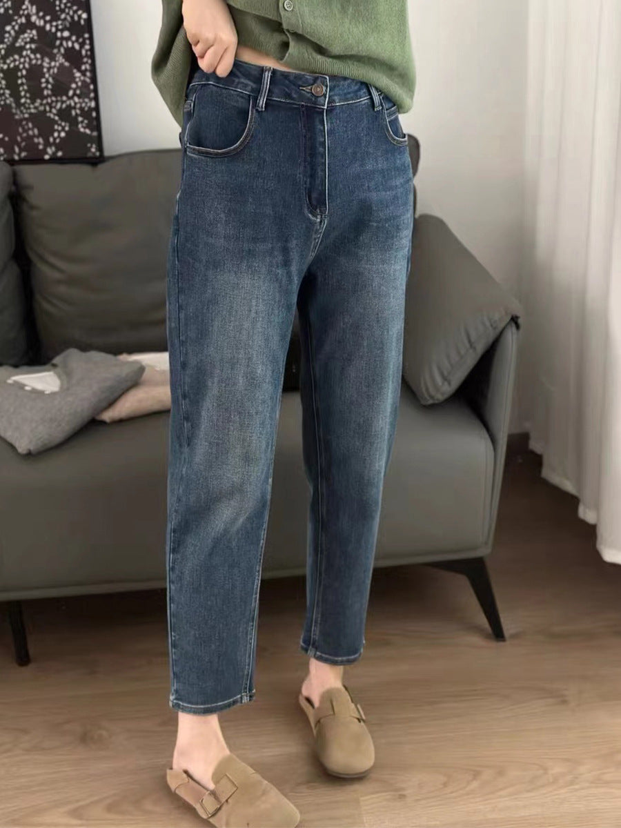 Calça Jeans Reta Cropped (Plus Size)